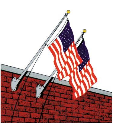 9' Streaming 30 Degree Outrigger Flagpole Set